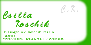 csilla koschik business card